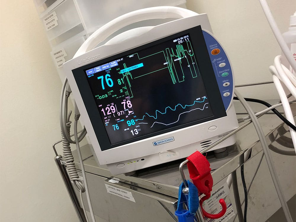 Hospital vital signs monitor.