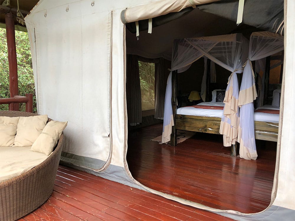 Beds at Ashnil Mara camp.