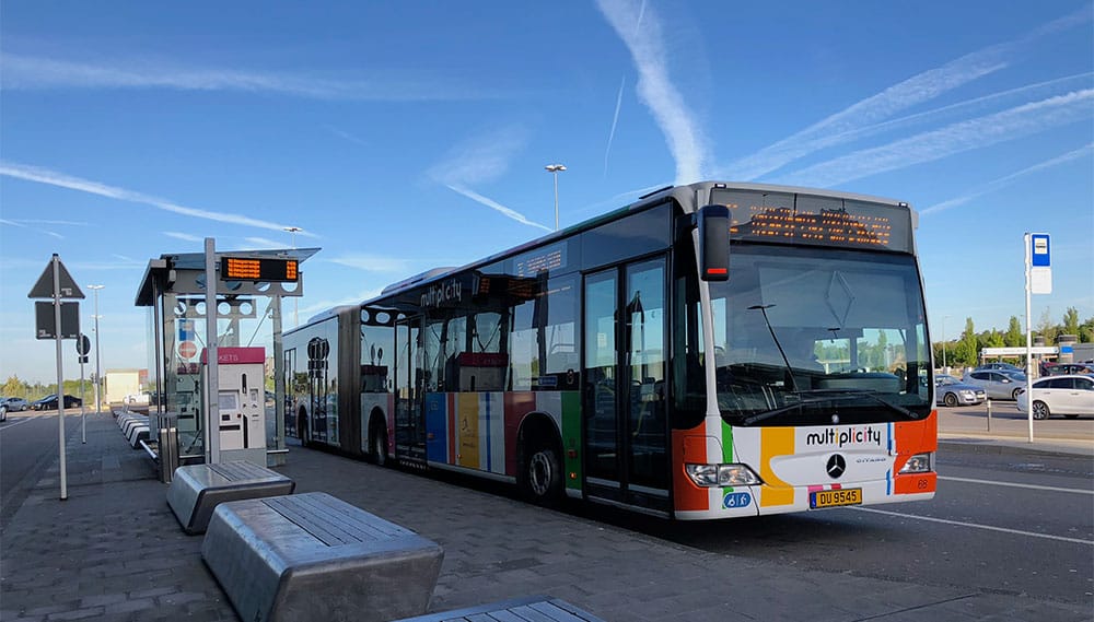 City bus at Luxembourg Airport.