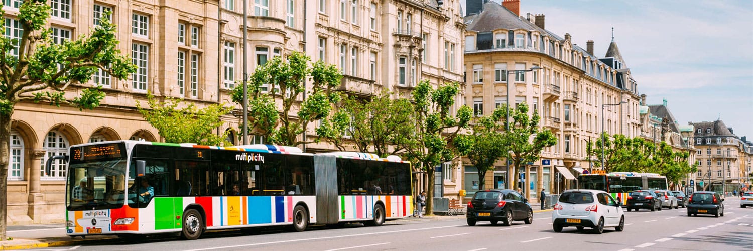 Wheelchair accessible public transportation in Luxembourg City.