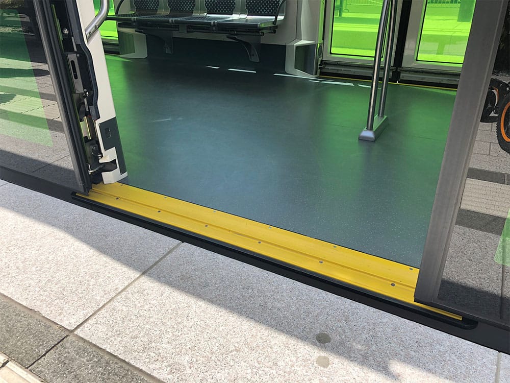 Step-free access between tram and platform.