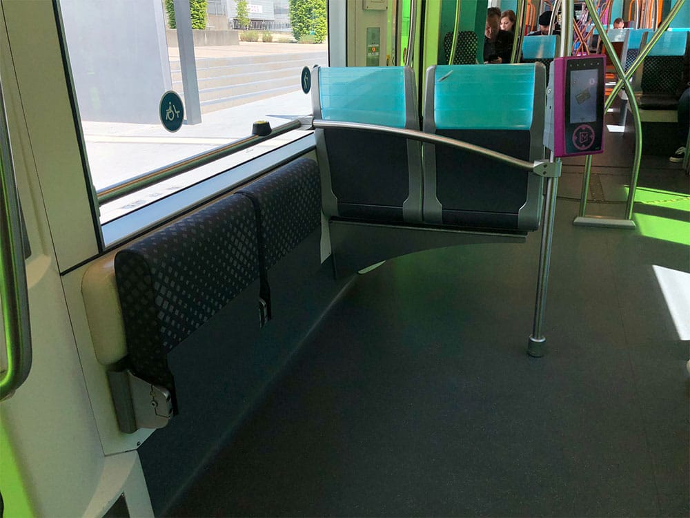 Wheelchair space on Luxembourg tram.