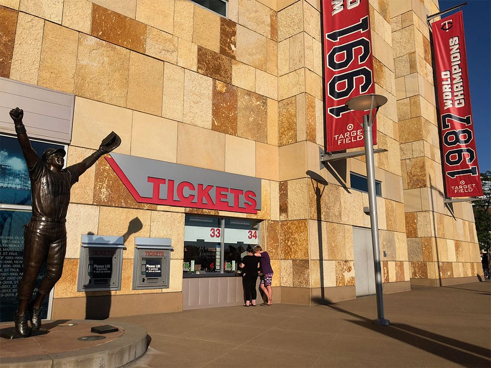 Ticket windows at Minnesota Twins ballpark.