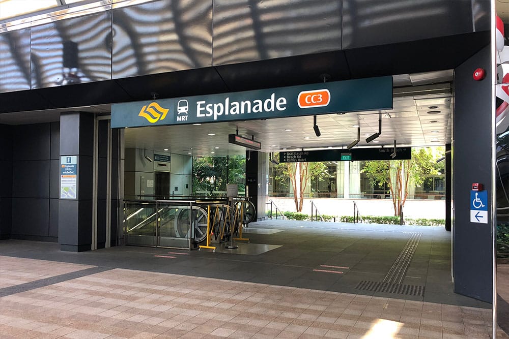 Esplanade metro station elevator entrance.