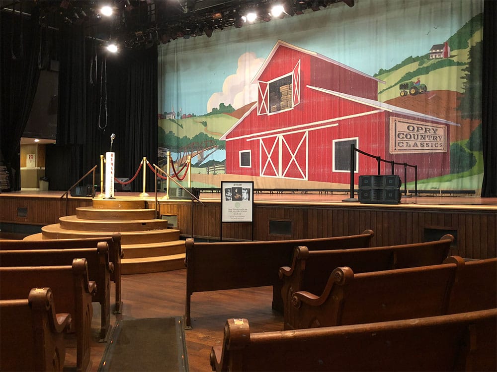 Stage at the historic Ryman Auditorium.