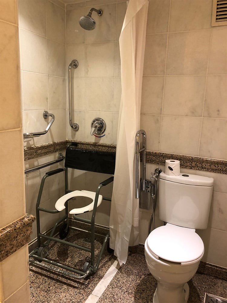 Toilet and shower at JW Marriott Rio.