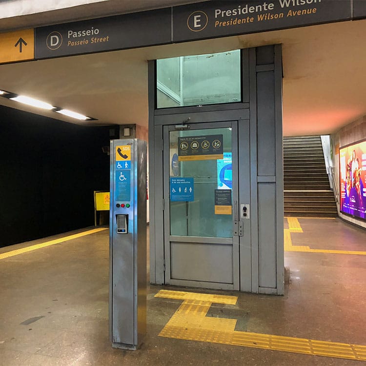 Concourse to platform lift.