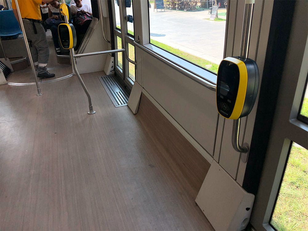 Wheelchair space on VLT tram.