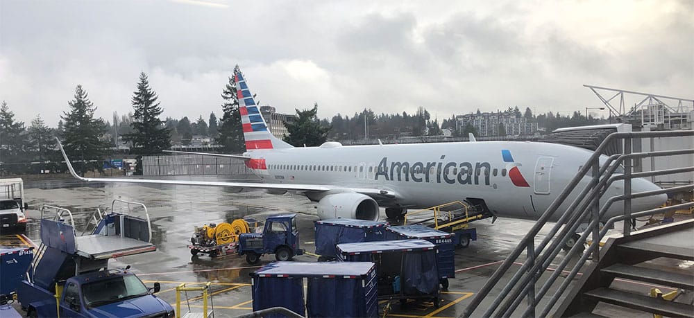 American Airlines Boeing 737 aircraft used on flight AA 228.