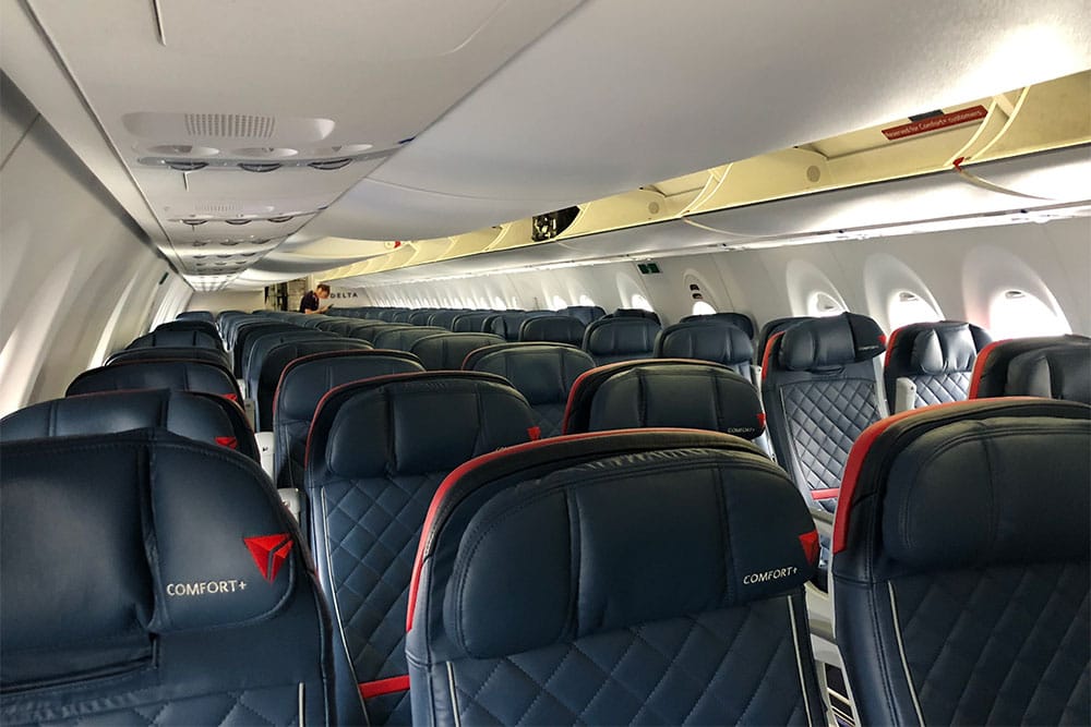 Economy cabin on Delta's A220.