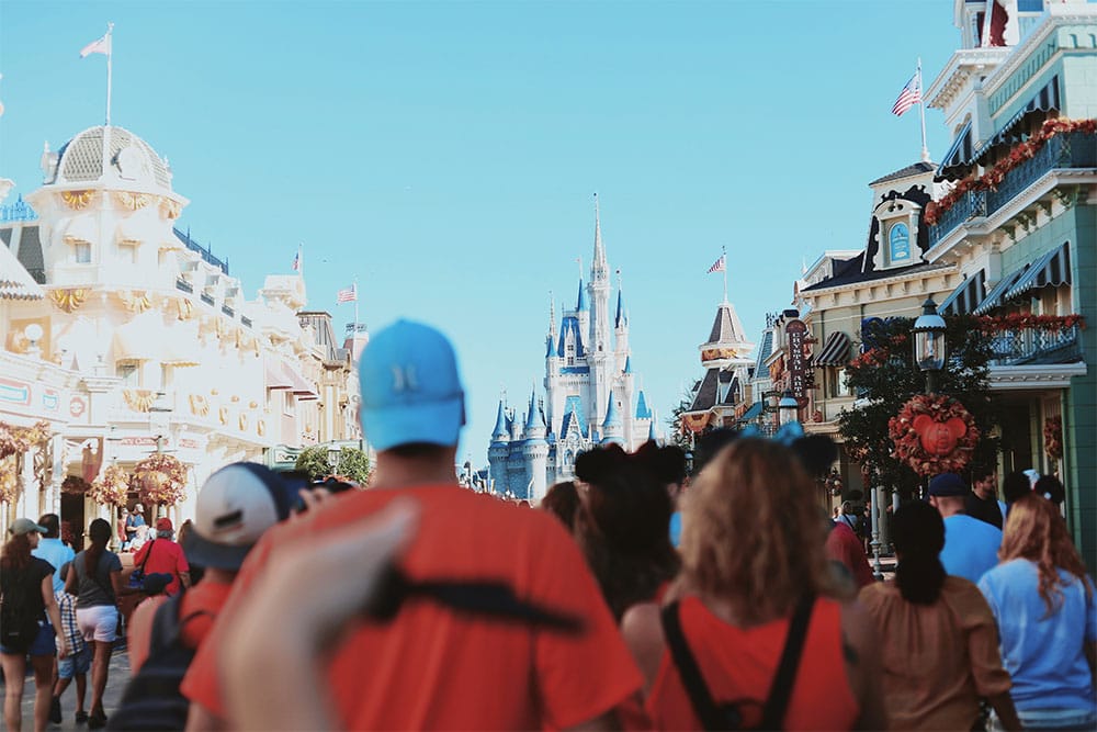 Cinderella's castle at Disney theme park.