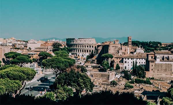 Wheelchair accessible Rome skyline.