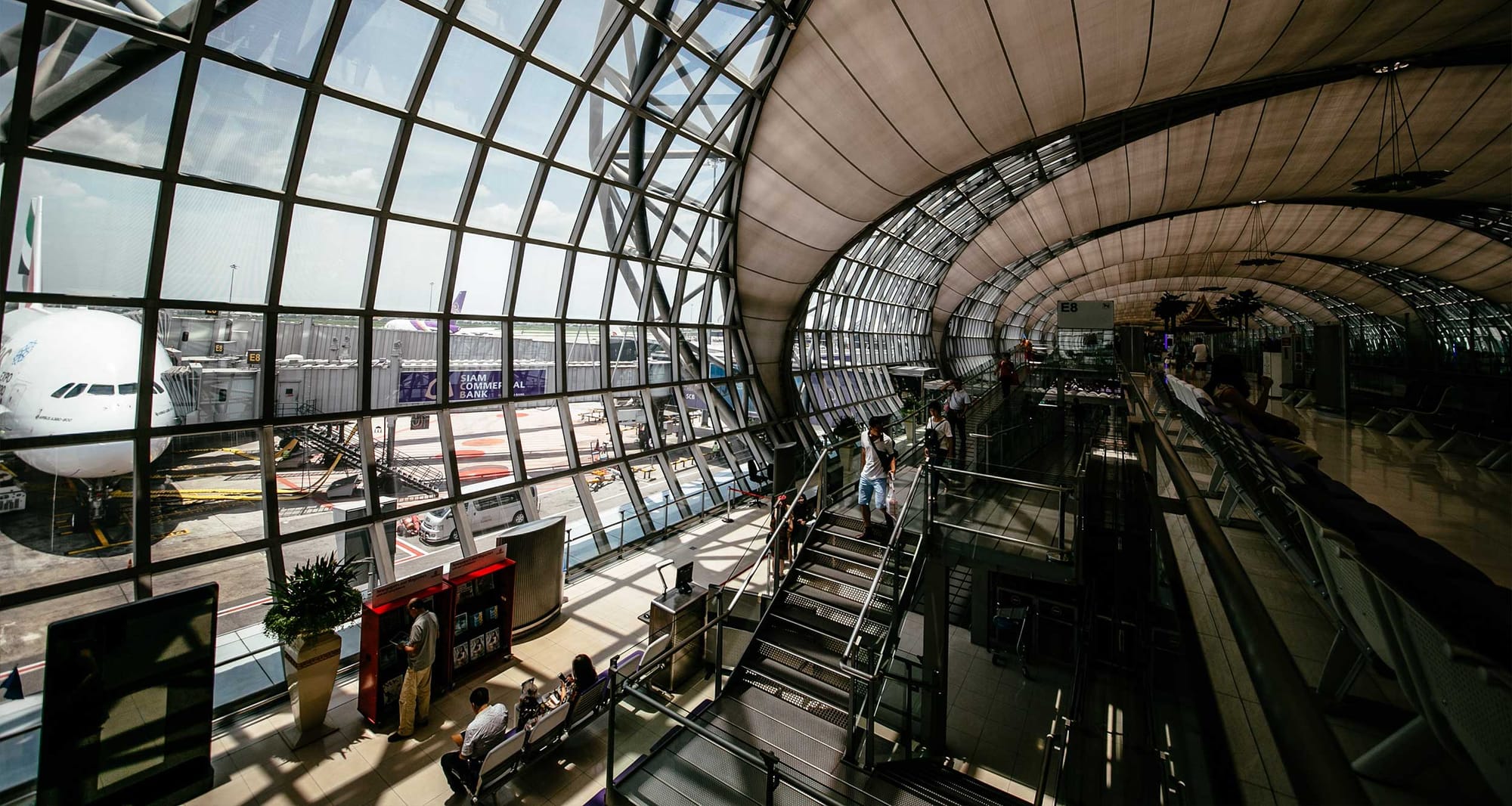 Airport boarding gate.