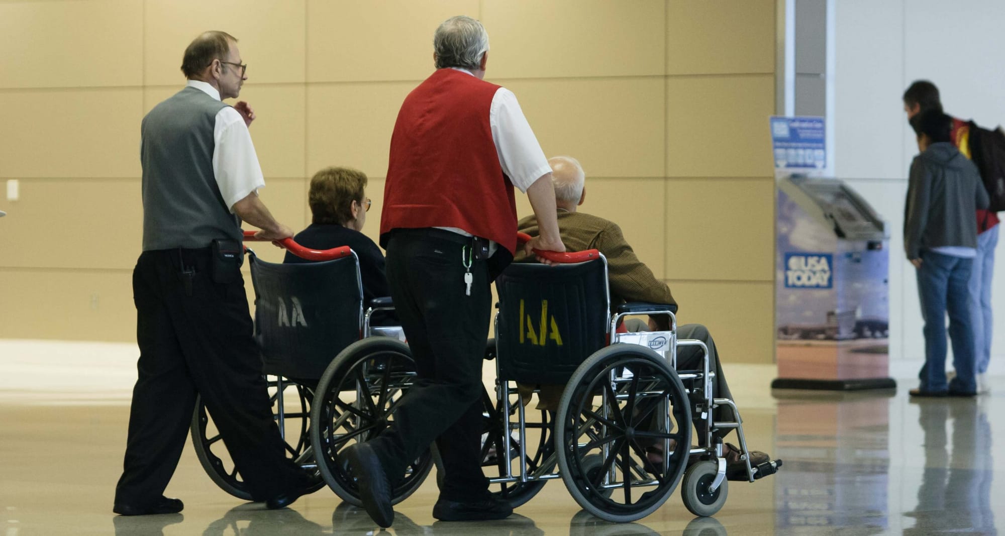 Wheelchair assistance at the airport.