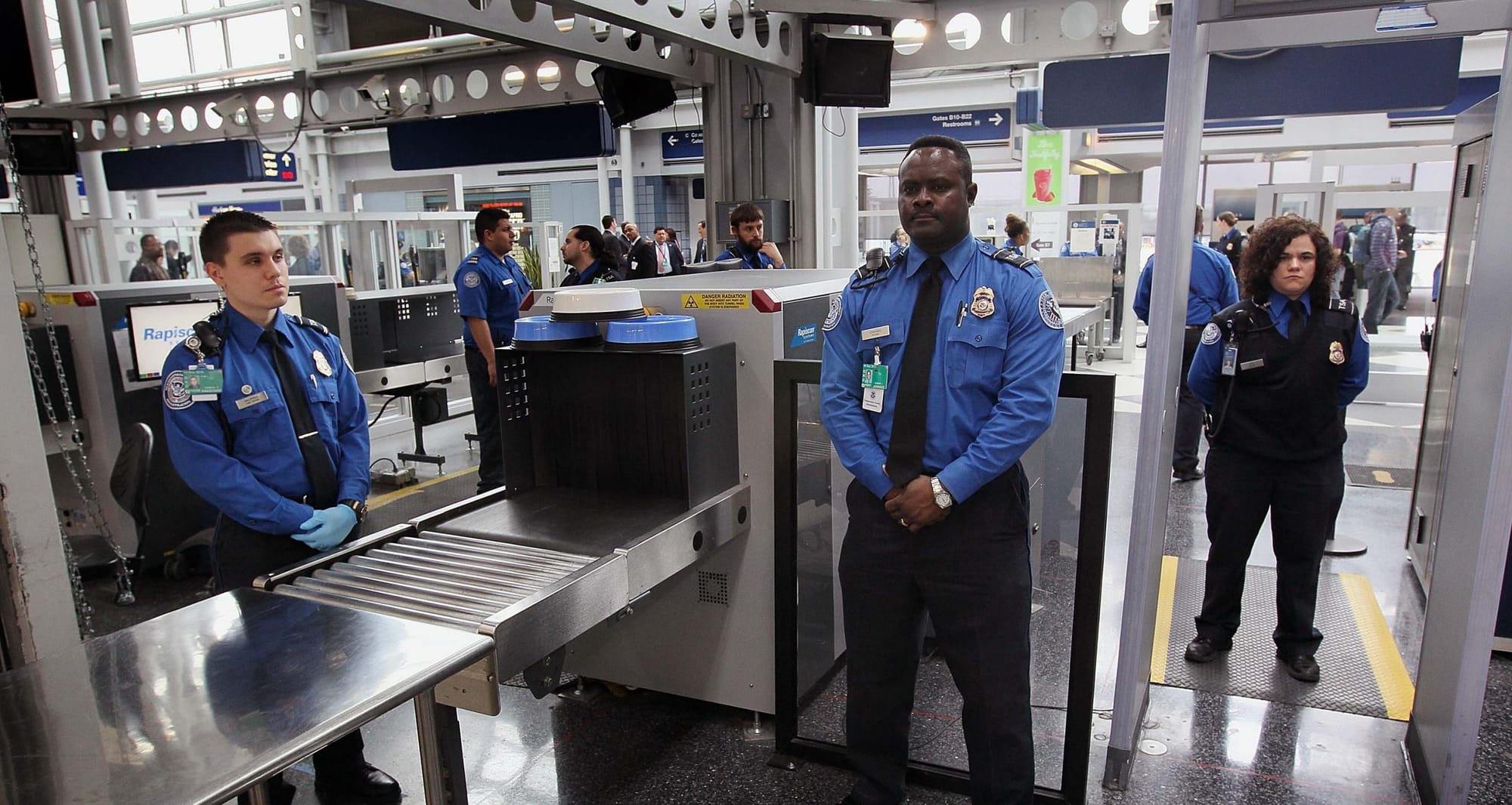 TSA airport security checkpoint.