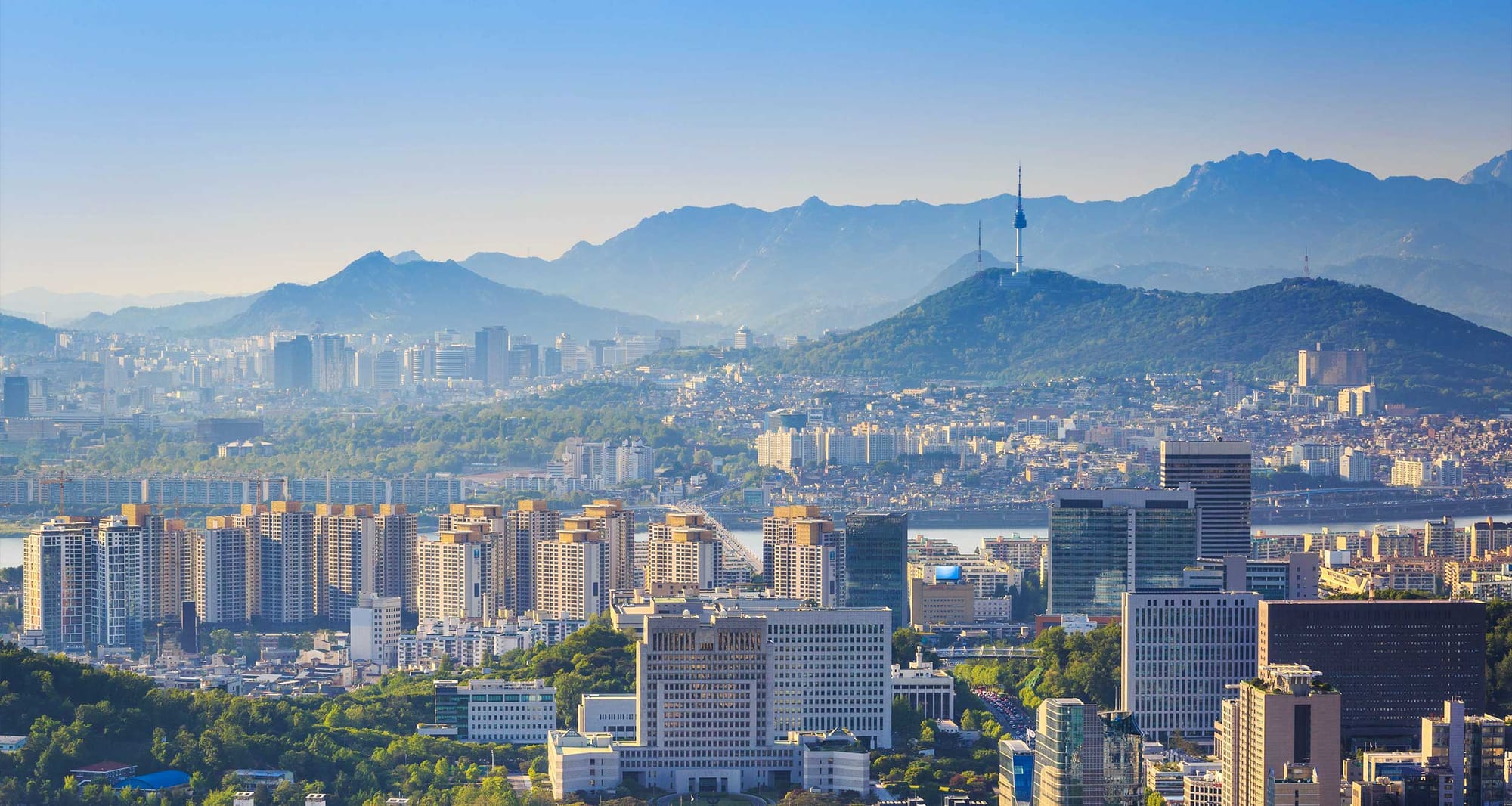 Seoul, South Korea skyline.