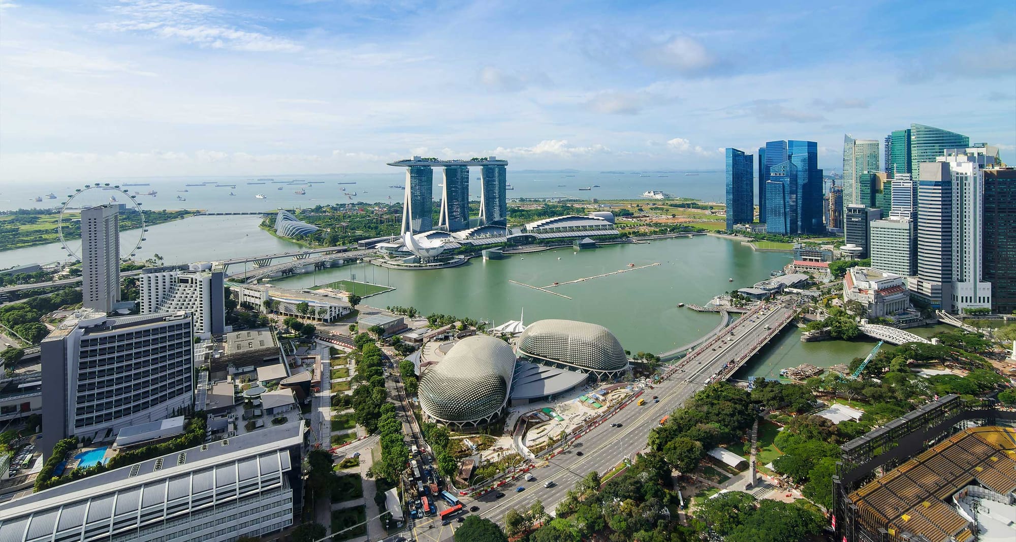 Singapore skyline.