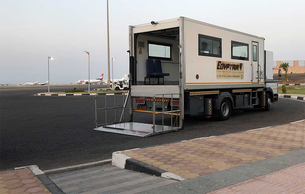 EgyptAir ambulift at Sharm El Sheikh Airport.