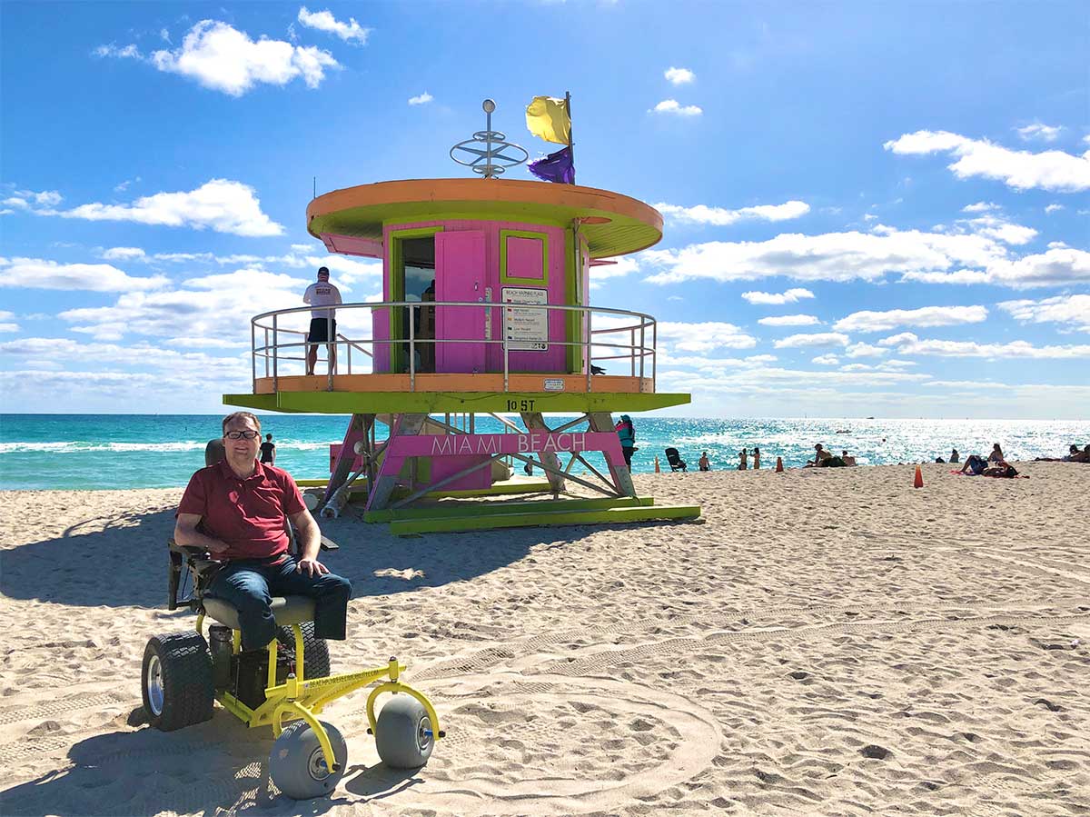 Beach wheelchair on South Beach.