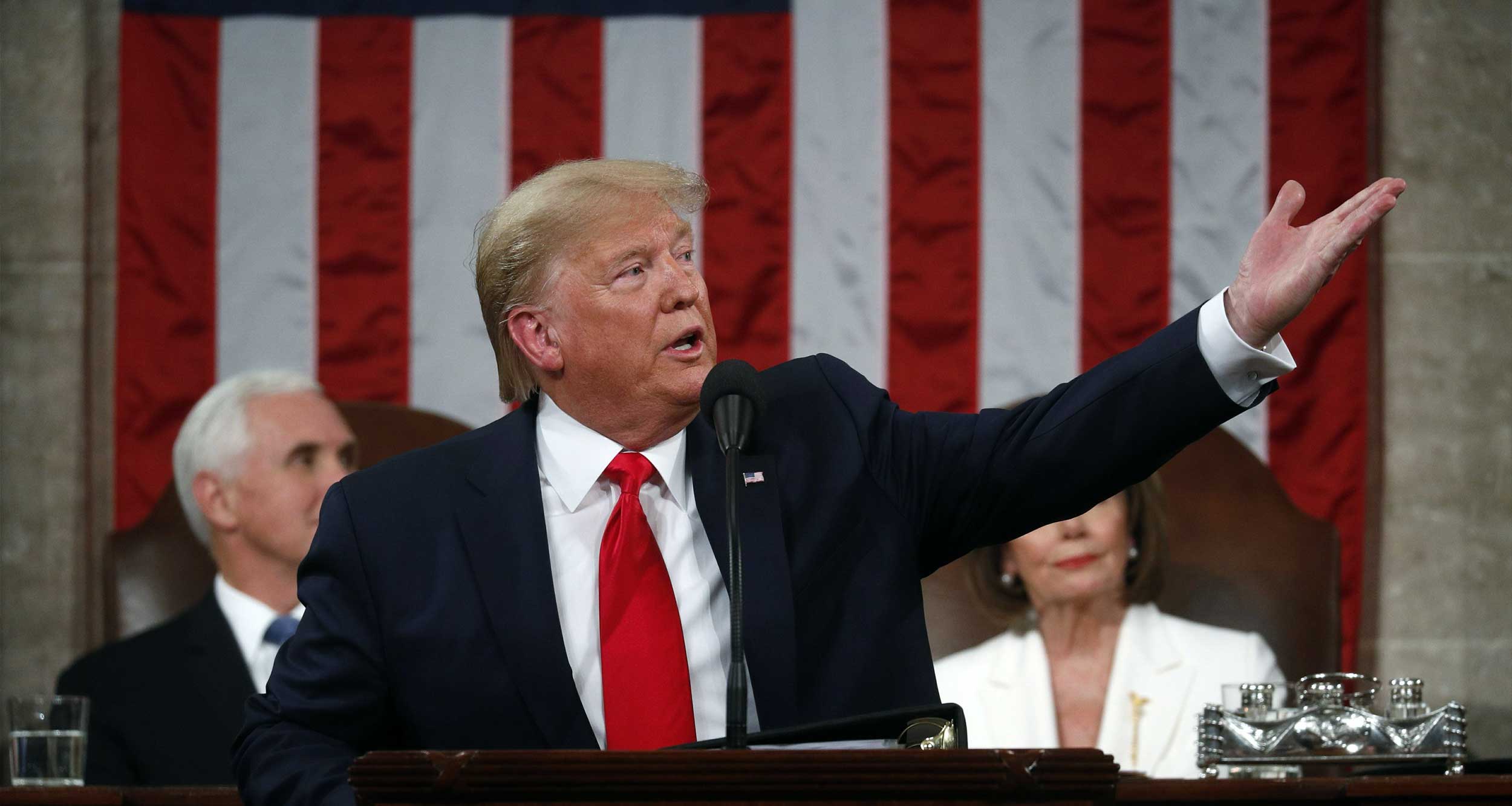 President Donald Trump at the 2020 State of the Union.