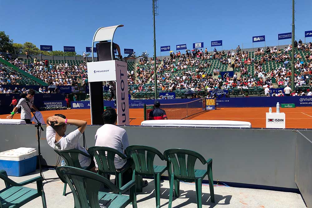 Wheelchair accessible seating area at Buenos Aires Lawn Tennis Club.