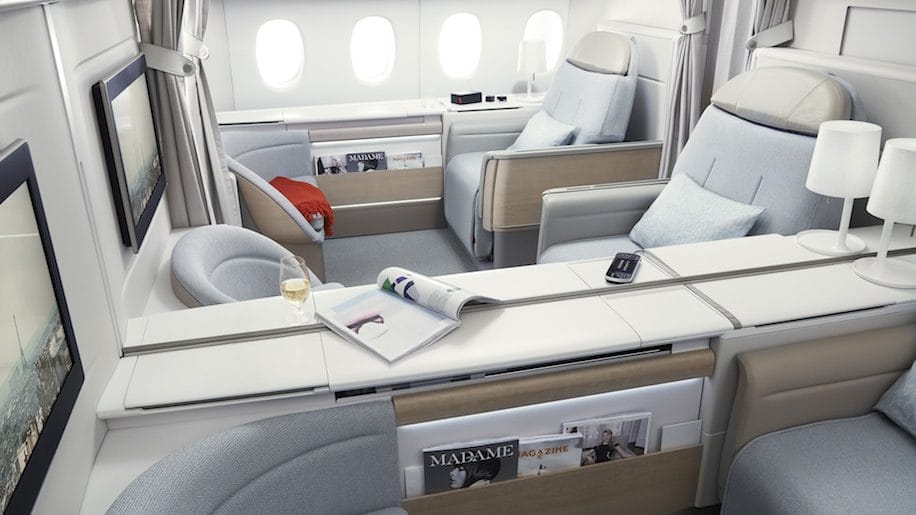 La Première first class cabin on Air France Boeing 777-300ER aircraft.