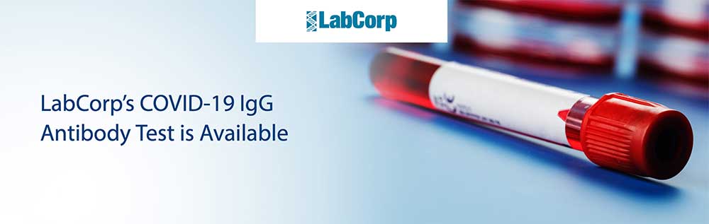 Image of blood sample in tube, with LabCorp logo.