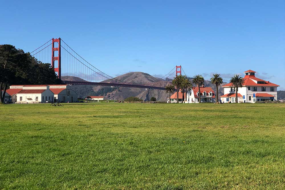 Crissy Field, a large green space about half a mile from the Golden Gate Bridge.