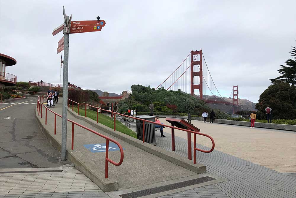 Wheelchair ramp at the Golden Gate Bridge.