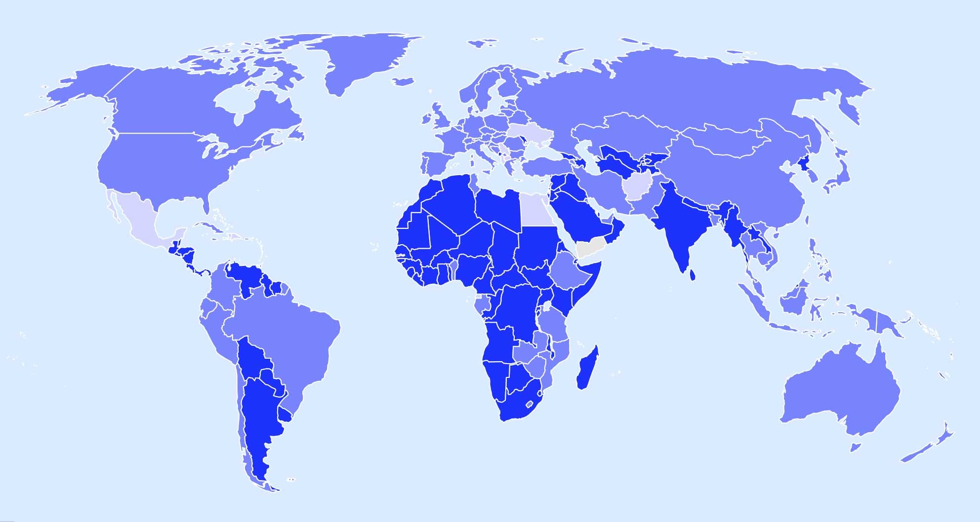 Map of the world's countries.