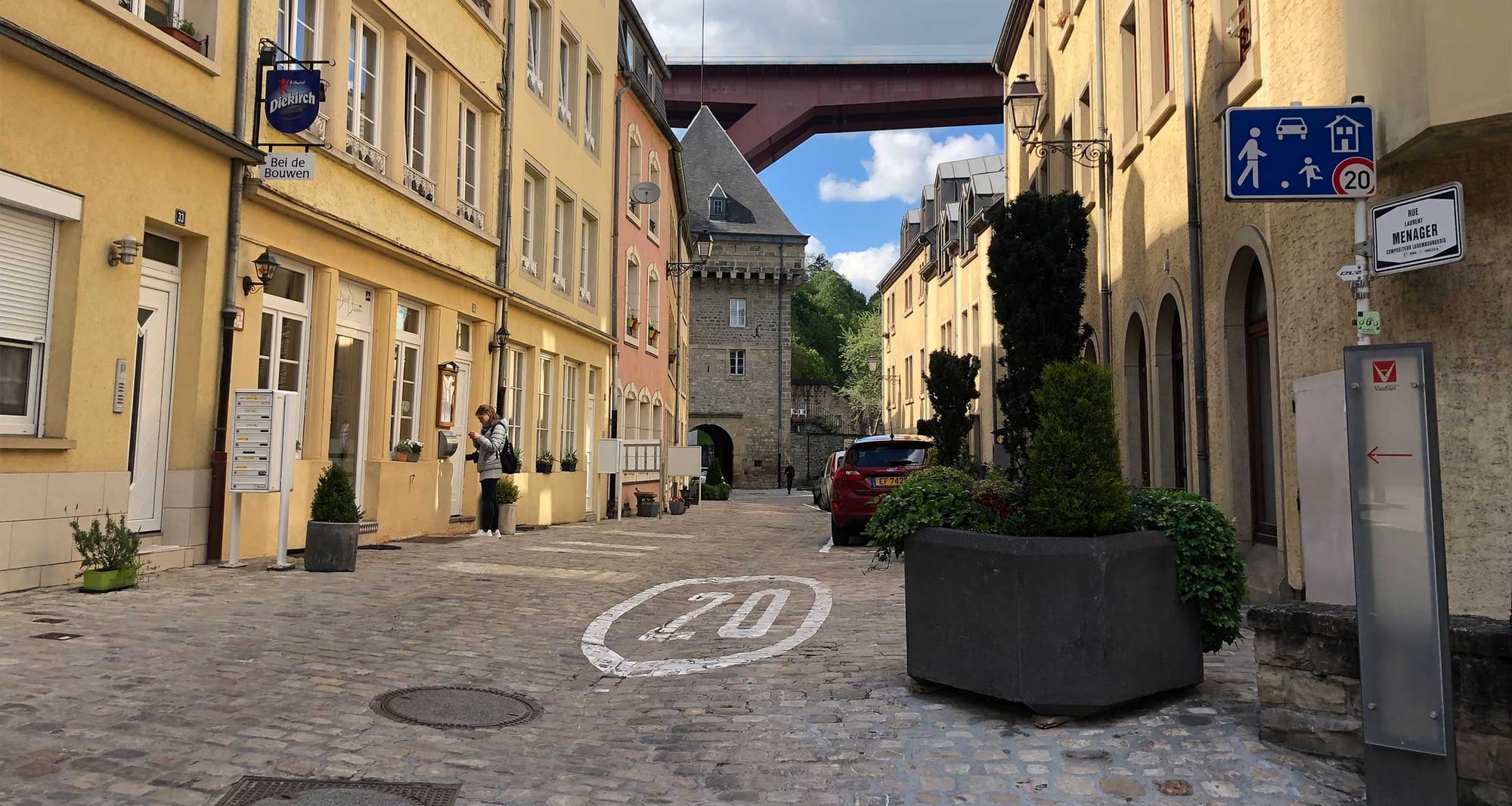 Wheelchair accessibility of sidewalks in Luxembourg City.