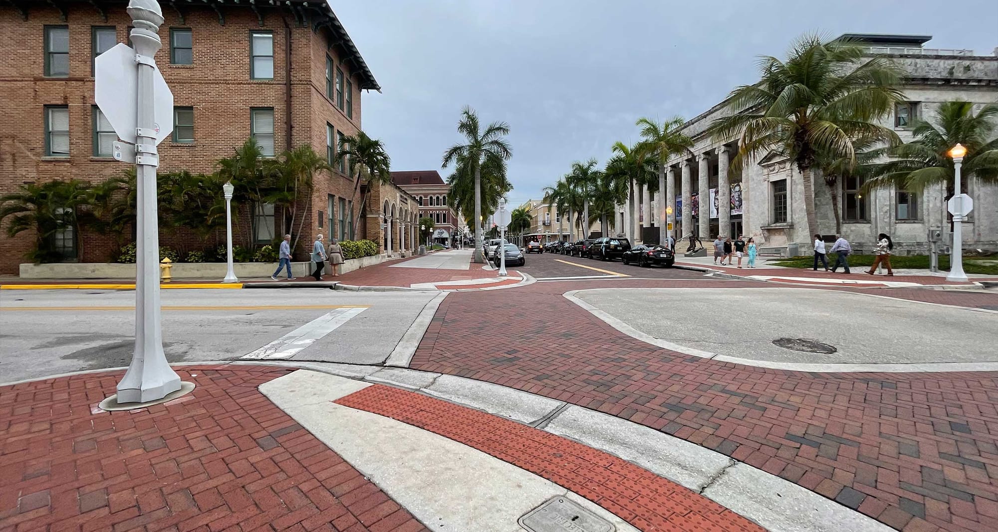 Brick crosswalk in downtown Fort Myers.