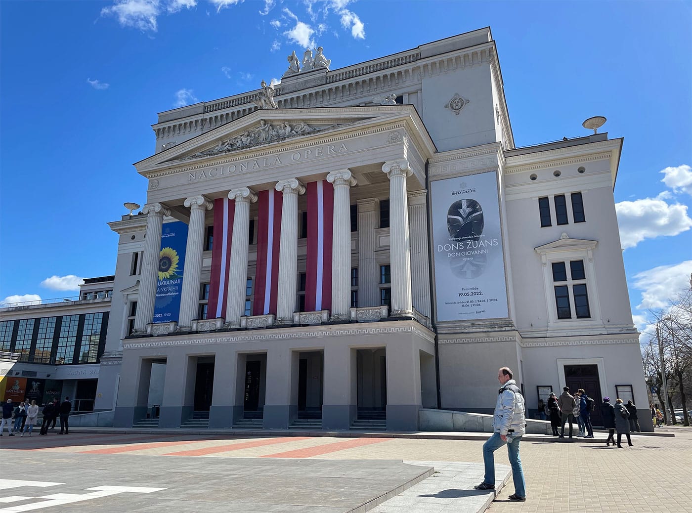 Grand facade of national opera building.