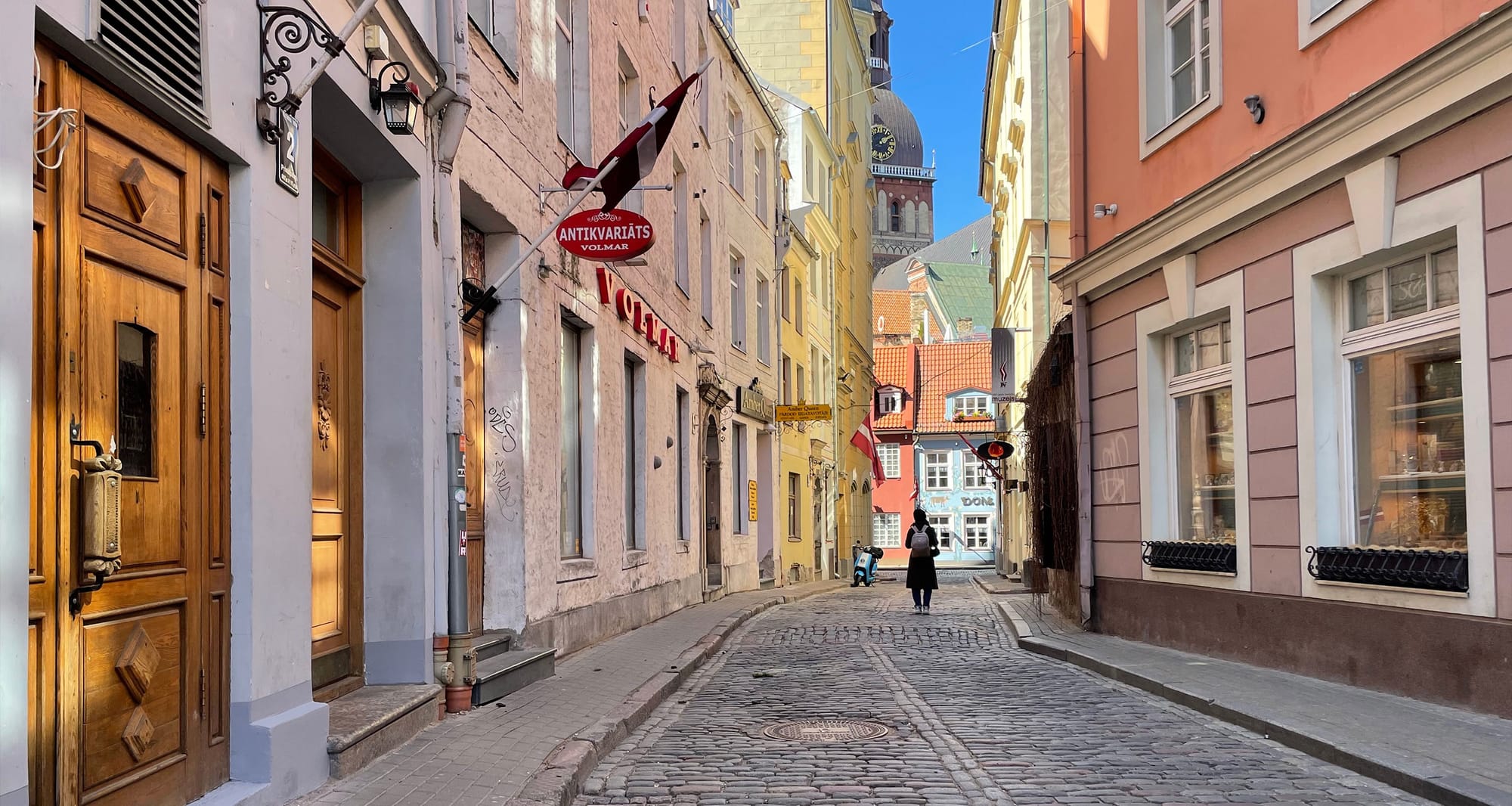 Accessible sidewalk in Riga, Latvia.