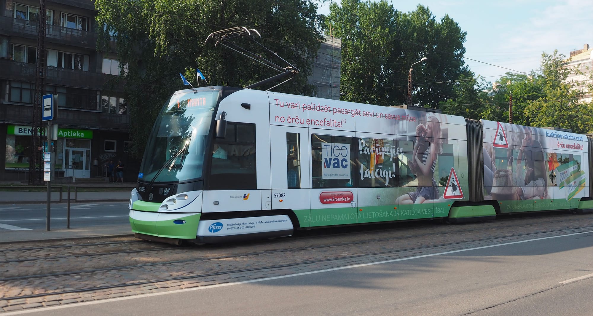 Wheelchair accessible tram in Riga, Latvia.