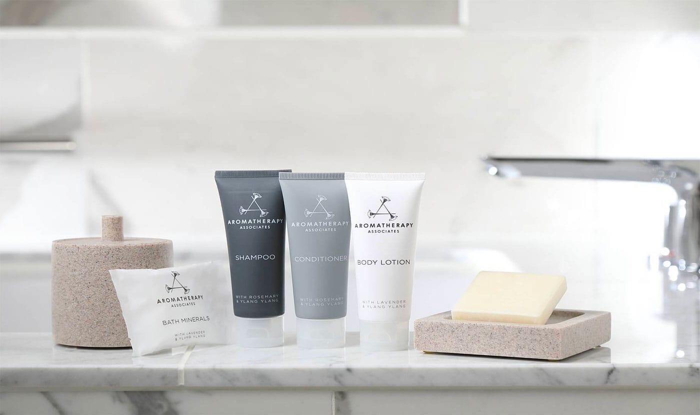 Aromatherapy Associates soaps and shampoo.