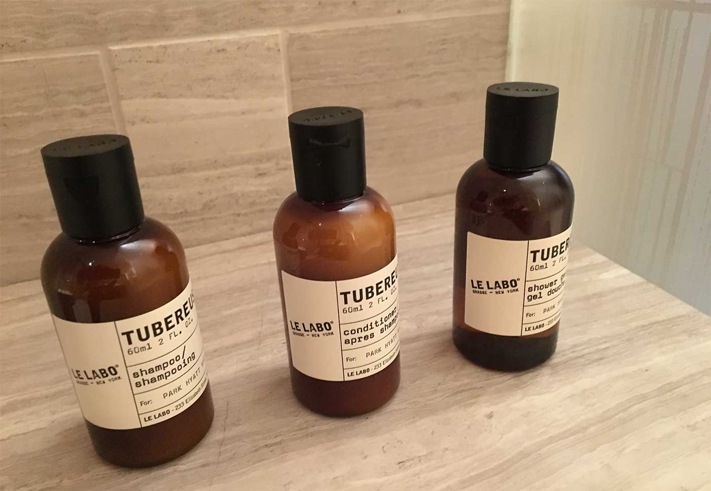 Le Labo soaps and shampoo.