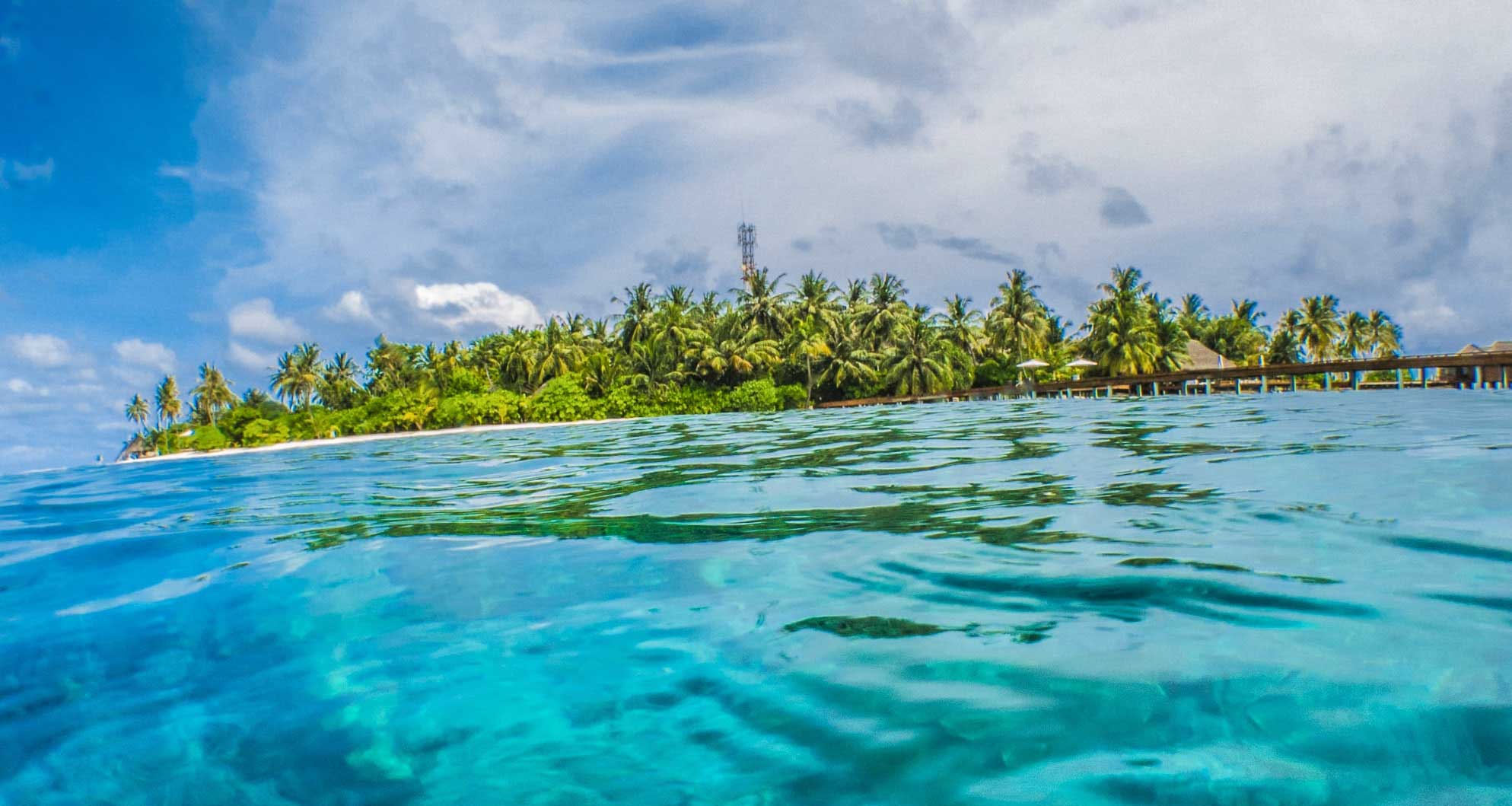 Fijian island seen from the water.