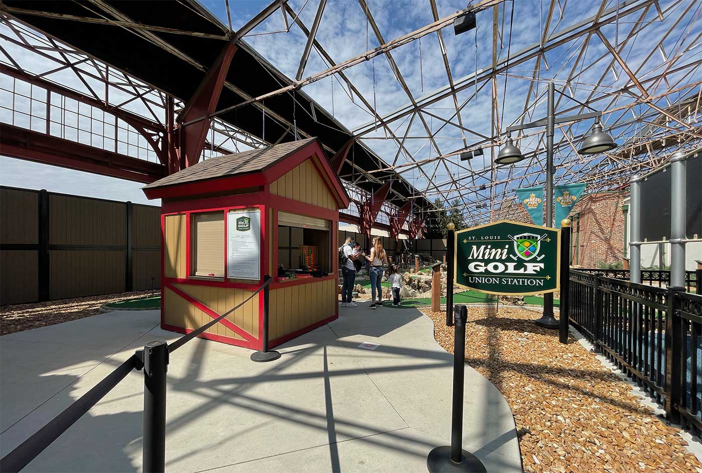 Mini golf ticket booth at St. Louis Union Station.