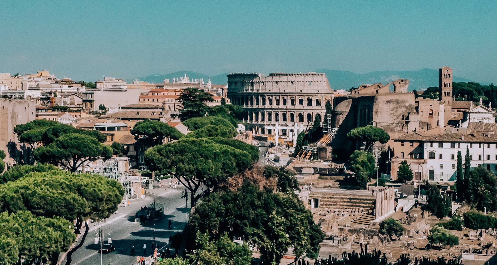 Skyline of Rome, Italy.