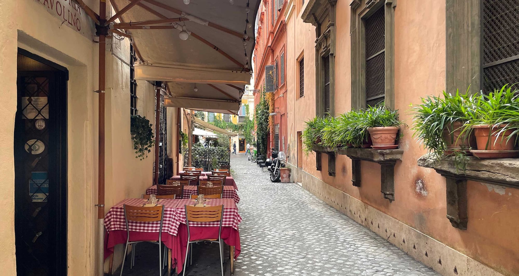 Accessible sidewalk in Rome, Italy.