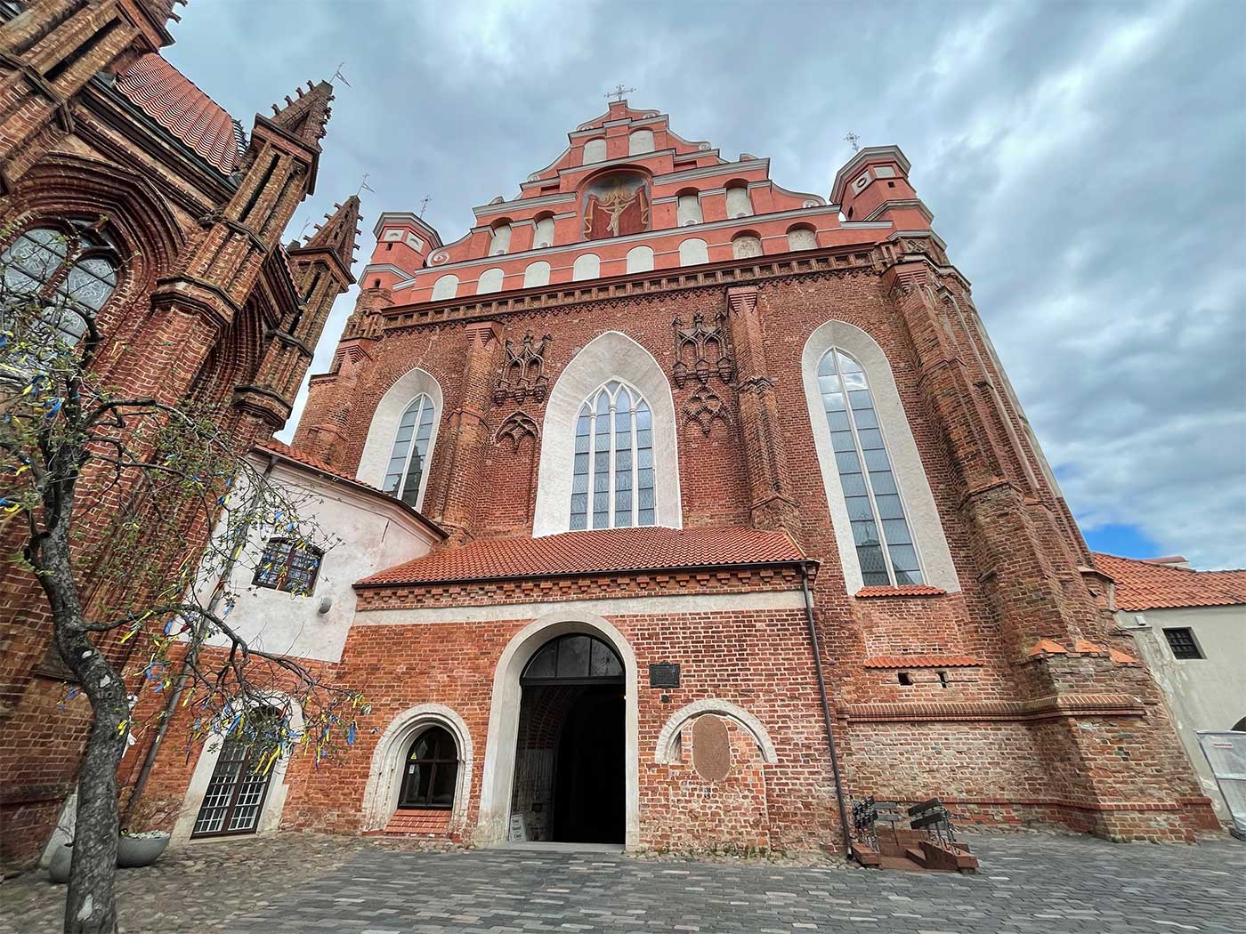 Red brick church.