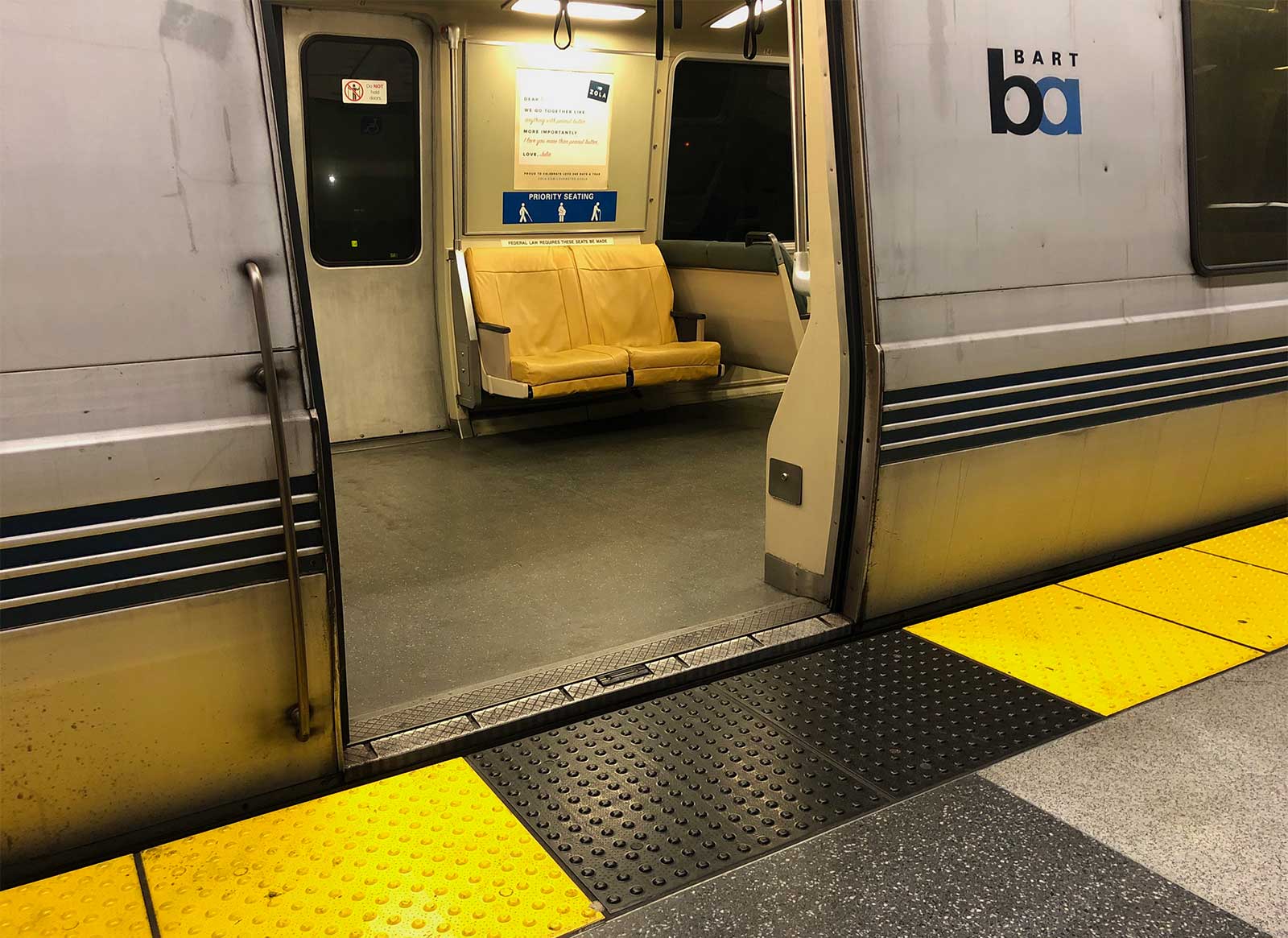 BART train at San Francisco Airport Station.