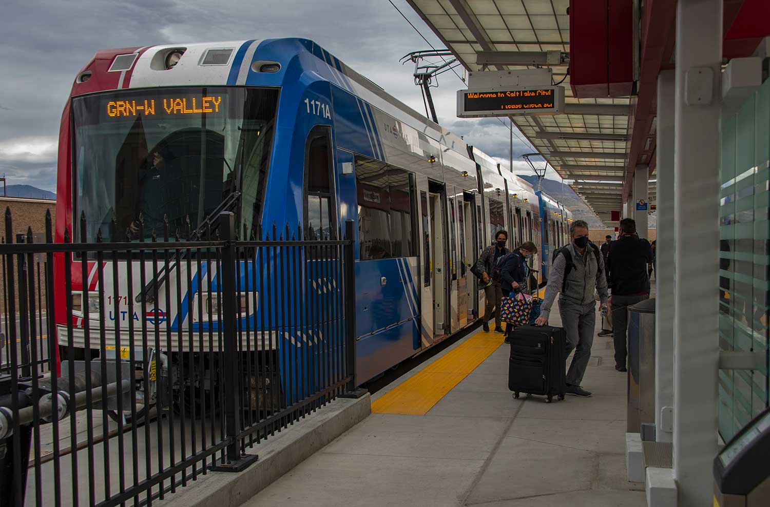 Train at Salt Lake City Airport Station.