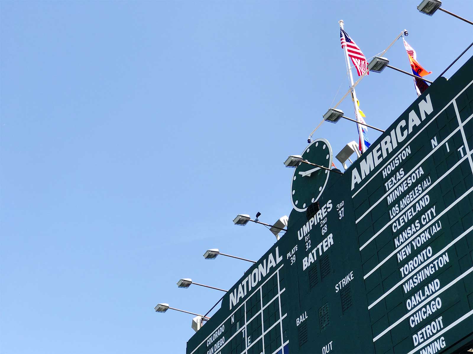 Wrigley Field scoreboard.