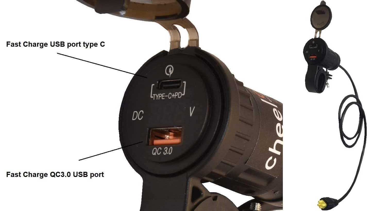 USB port for power wheelchair