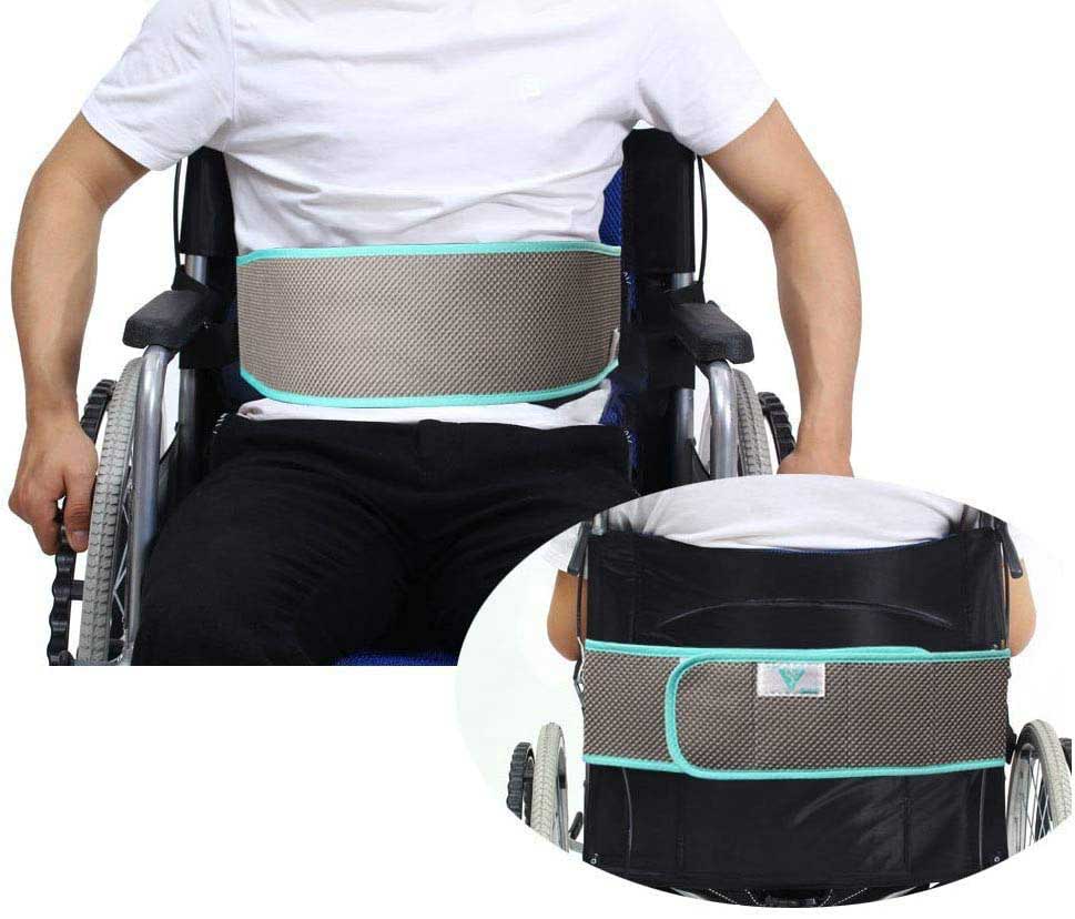 Velcro belt for securing person to wheelchair.