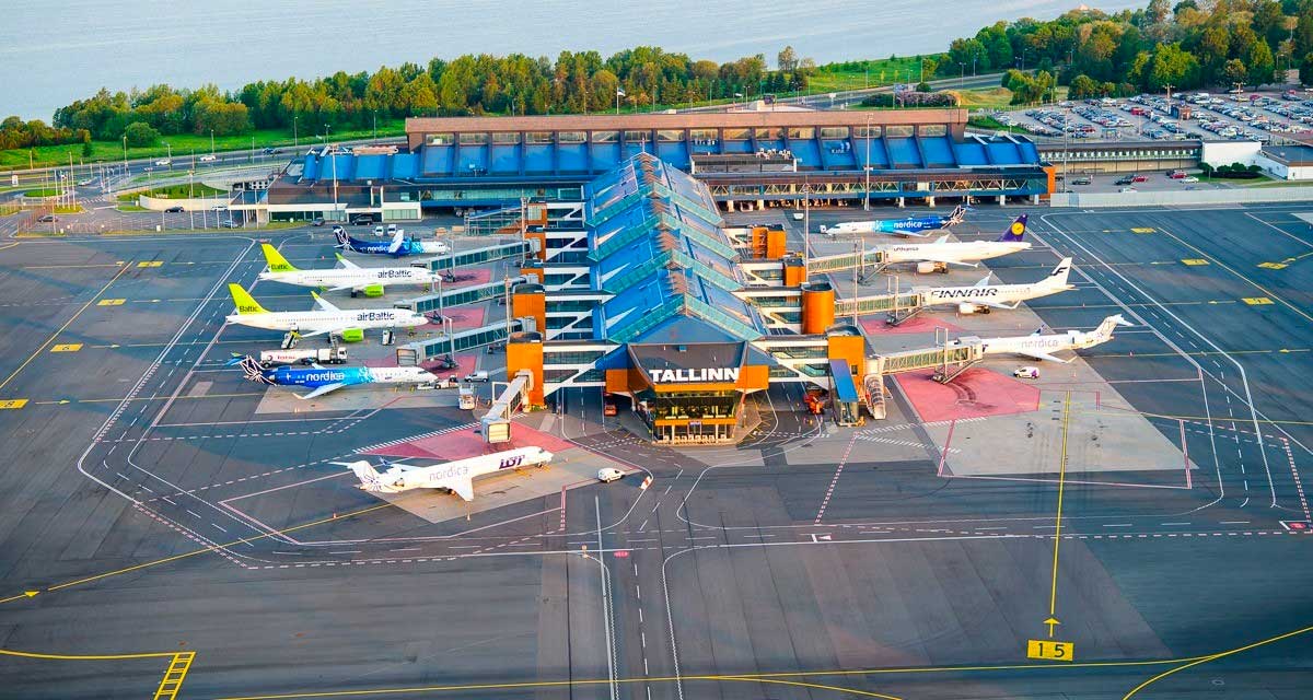 Aerial view of Tallinn Airport.