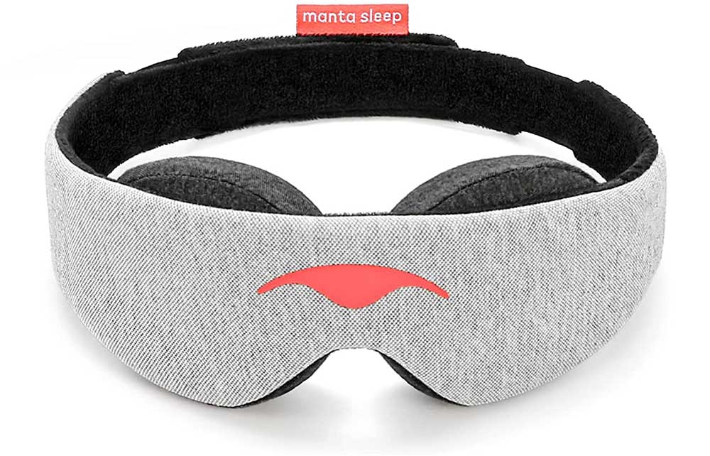 Gray sleep mask.