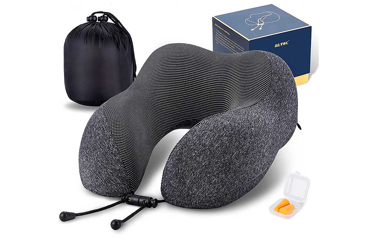 Gray neck pillow